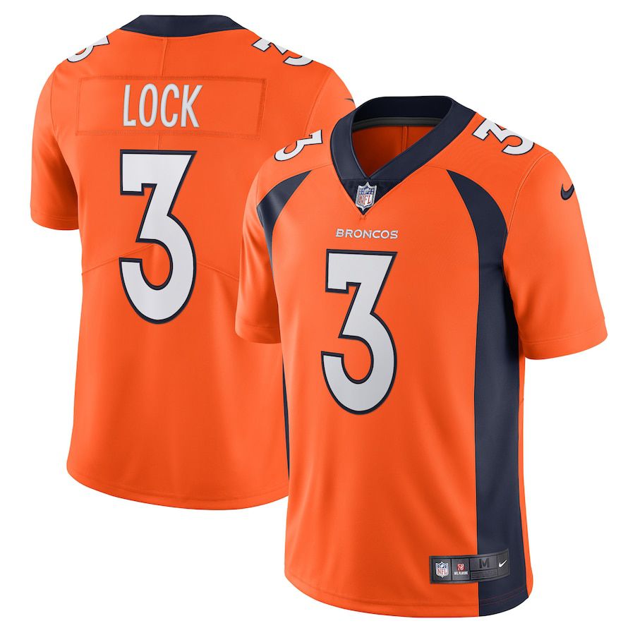 Men Denver Broncos #3 Drew Lock Nike Orange Vapor Limited NFL Jersey->denver broncos->NFL Jersey